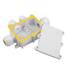 Uxcell Водонепроницаемый IP68 открытый Электрический 4 способа PG9 кабельный ввод электрическая распределительная коробка 128x89x37 мм с клеммной полосой