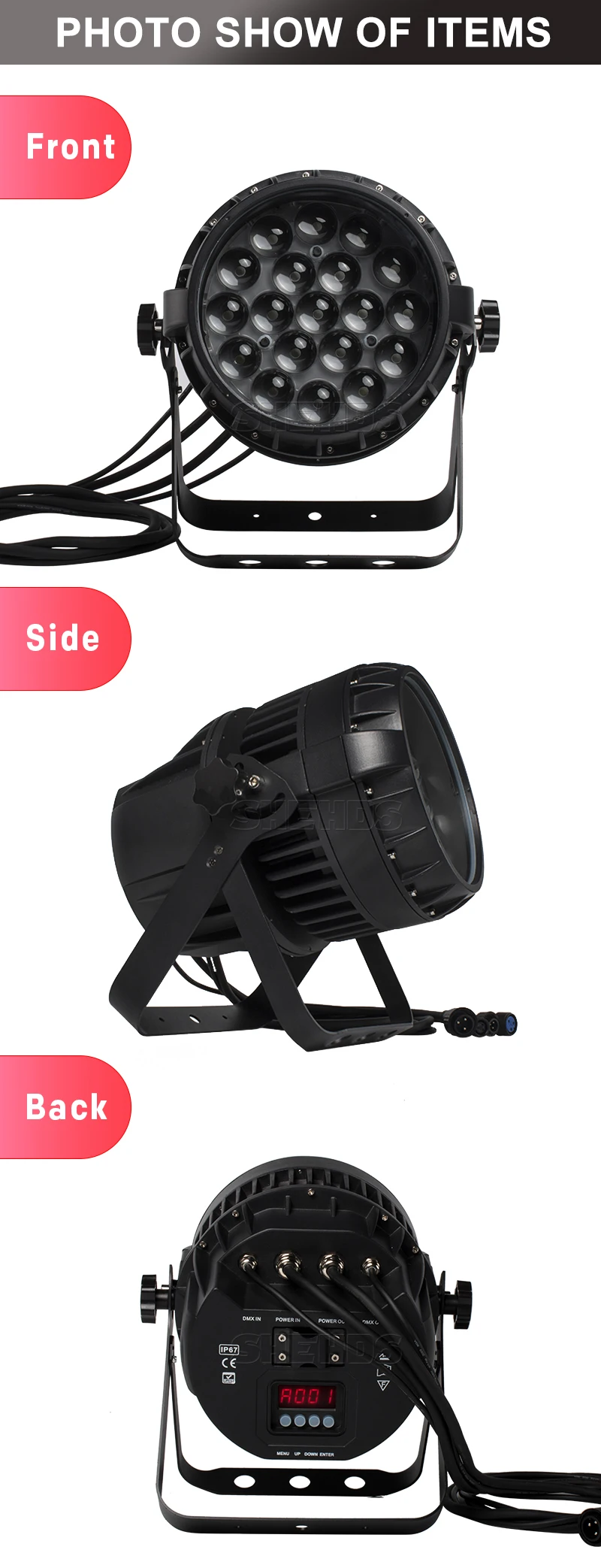 Djworld IP67 Открытый водонепроницаемый 19X12 Вт RGBW с переменной фокусировкой Par свет лучший для бассейна фонтаны пруд вода Сад Аквариум тихий