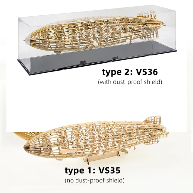 DWH VS36 1:453 Scale D-LZ129 Airship 540mm Length Wooden Static DIY Building Model Educational STEM DIY Building Wooden RC Toys 6
