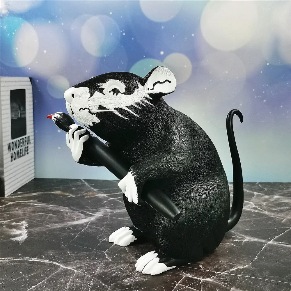Modern Art Banksy Love Rat Street Art Black and White Rat