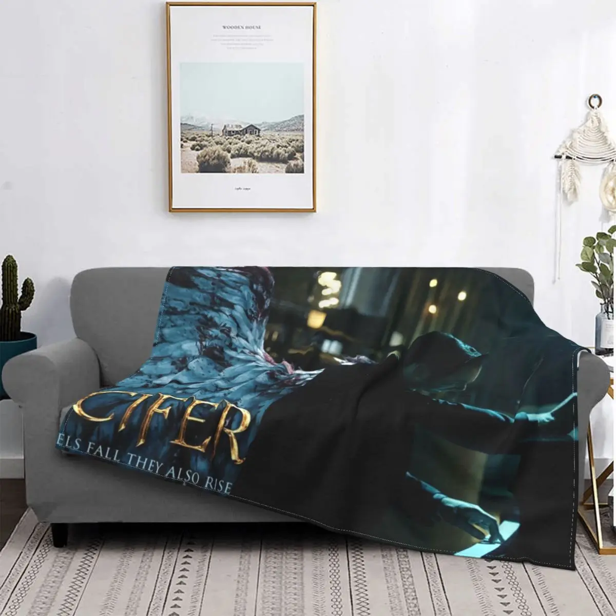 

Lucifer Piano Wings Blanket Fleece Textile Decor Tom Ellis Multifunction Soft Throw Blankets for Sofa Travel Bedspreads