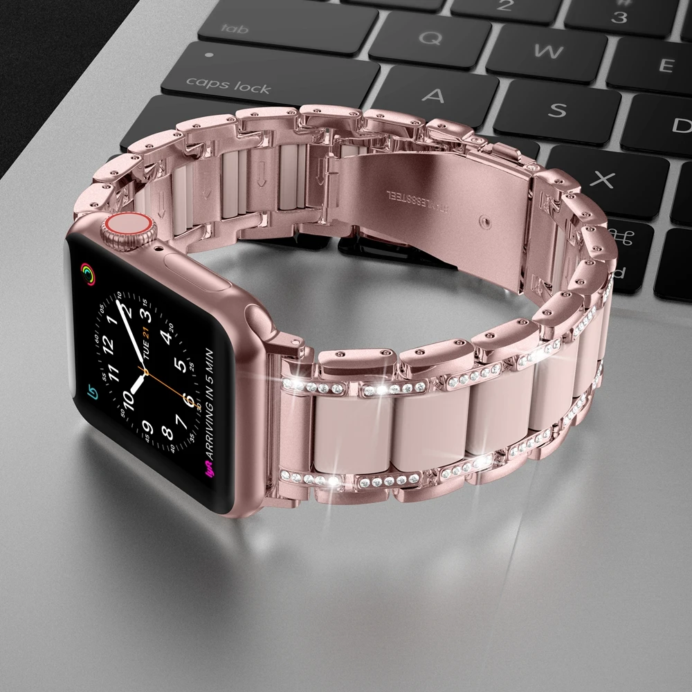 Металлический ремешок для Apple Watch 38 мм 40 мм 42 мм 44 мм iWatch для женщин и мужчин металлический ремешок для Apple Watch серии 5 4 3 2 1