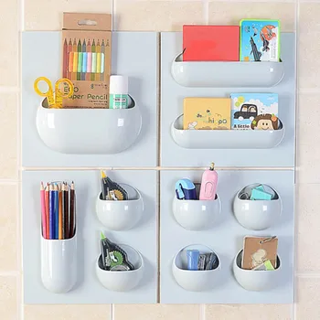 

1Pcs Bathroom Accessories Storage Shelf No Trace Wall Hanger DurableStrong Paste Multifunction Plastic Kitchen Storage Rack