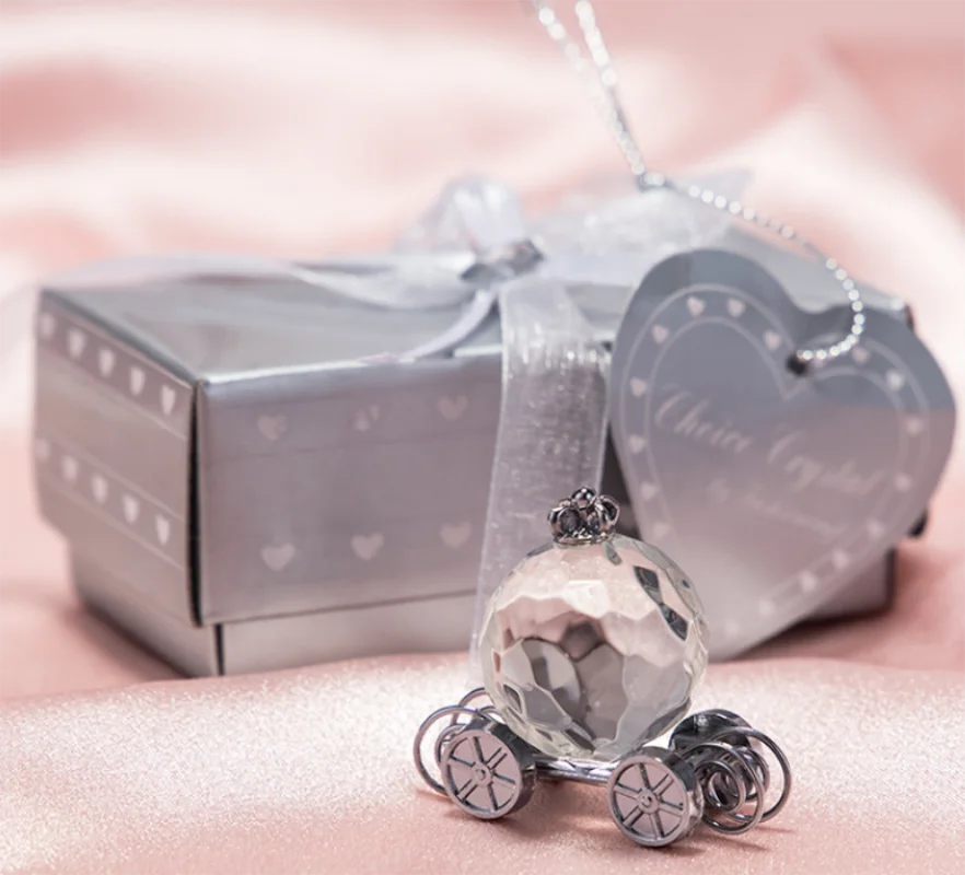 Wedding Favors or Baby Shower Gifts Silver Crystal Pumpkin Carriage