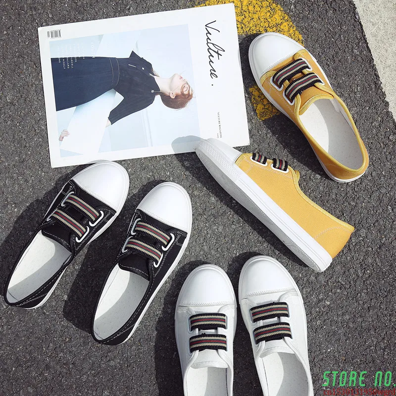 

Canvas shoes women's 2021 new women's shoes Korean elastic band sleeve casual shoes women's flat shoes