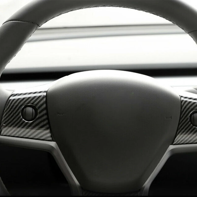 Для Tesla модель 3 колеса рулевая панель крышка планки углеродного волокна подходит