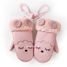 50 шт./партия, модные детские перчатки милый ягненок, стильные однотонные яркие цвета, детские перчатки