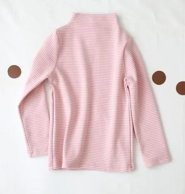 pink Детские футболки в полоску; осенне-зимняя хлопковая одежда для мальчиков и девочек; Детские футболки с длинными рукавами; топы; одежда для малышей; BC376 - Цвет: pink