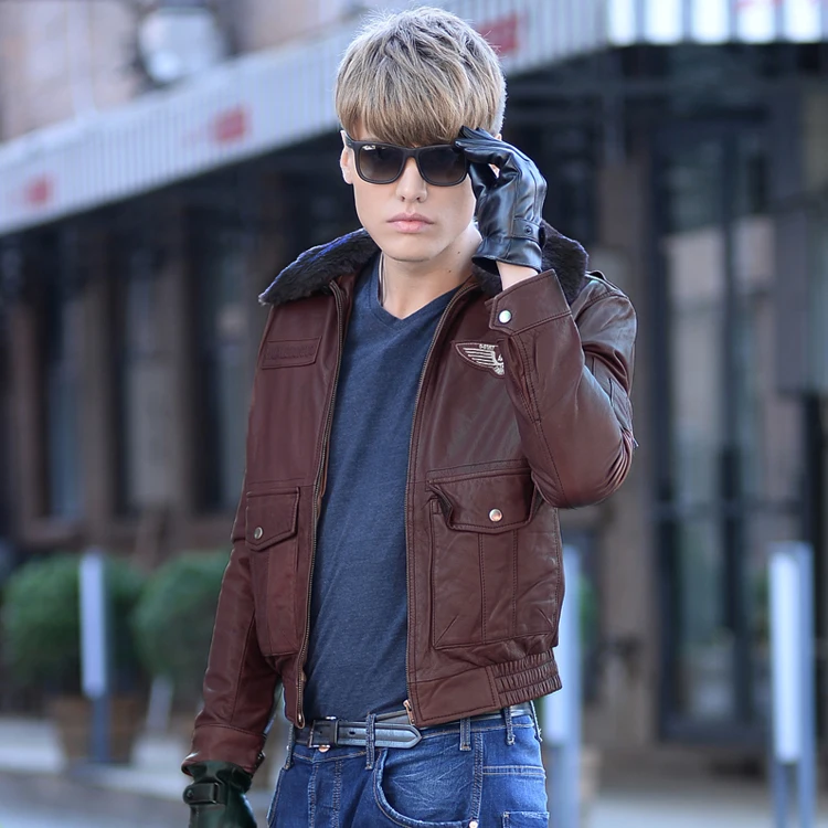 Бесплатная доставка новинка зимняя теплая классическая мужская кожаная куртка G1
