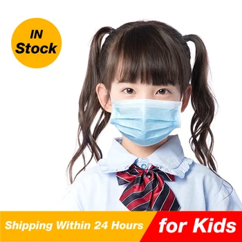 

Child Kids Disposable Anti-Dust Mask 3 Layer Protection Soft Non Wove Ply Filter Mouth Face Mask Meltblown Earloop Mask 10Pcs