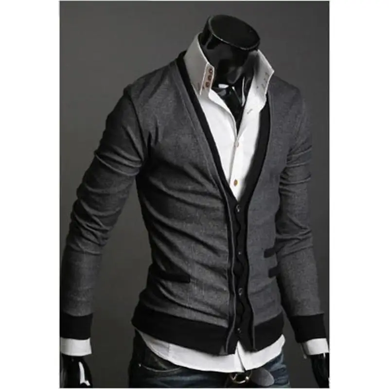 Nuevos suteres crdigan de hombre moda lana свитер punto cuello en V ropa marca ООН соло pecho| |
