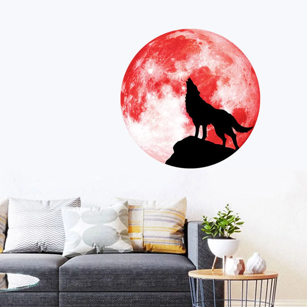 Креативные светящиеся Луна Наклейки на стены для празднования Хэллоуина декоративные наклейки светящиеся WolfDrop доставка Бесплатная