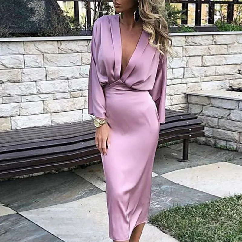 Сексуальное платье с глубоким v-образным вырезом вечерние Для женщин длинными