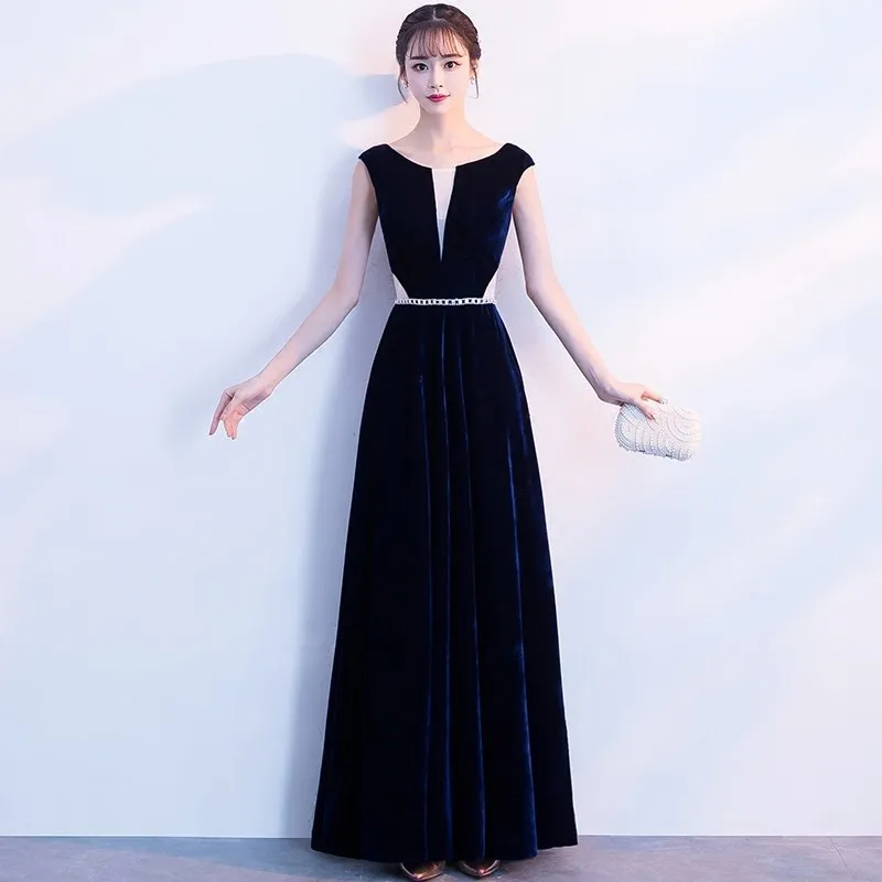 Бархатные вечерние платья, Длинные вечерние платья, Vestidos De Noche Fiesta, простые элегантные платья De Noche Fiesta