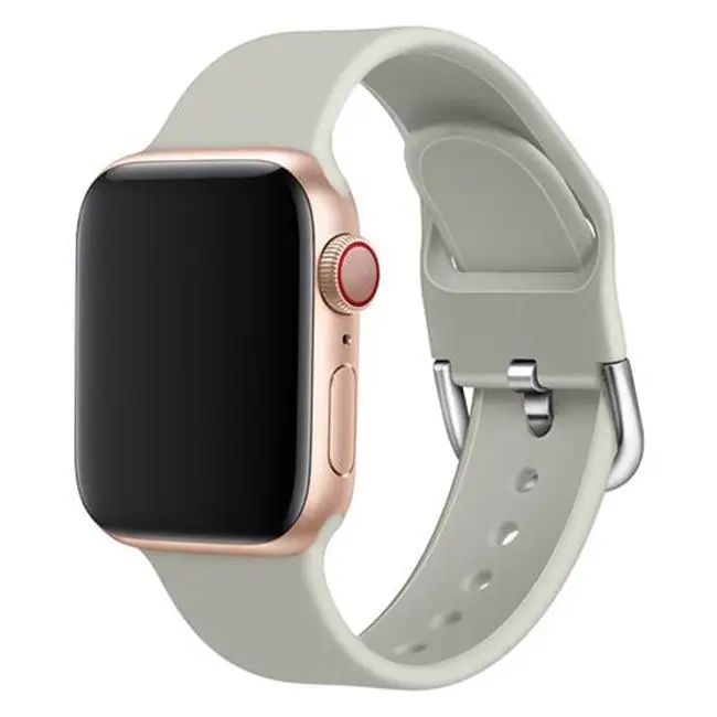 stone Силиконовый ремешок Apple watch band 44 мм 40 мм iWatch band 42 мм 38 мм спортивный браслет ремешок для Apple watch 4 3 2 1 42/38/40 44mm - Цвет ремешка: stone