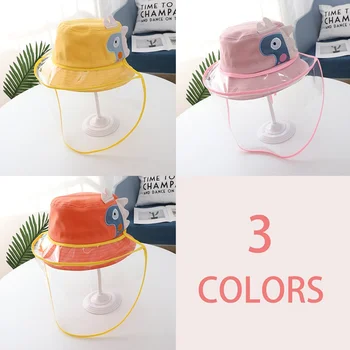 

2020 New Children's Protective Hat Cartoon Dinosaur Fisherman Hat Anti-Dust Anti-saliva Hat Sunscreen Hat(removable Face Mask)