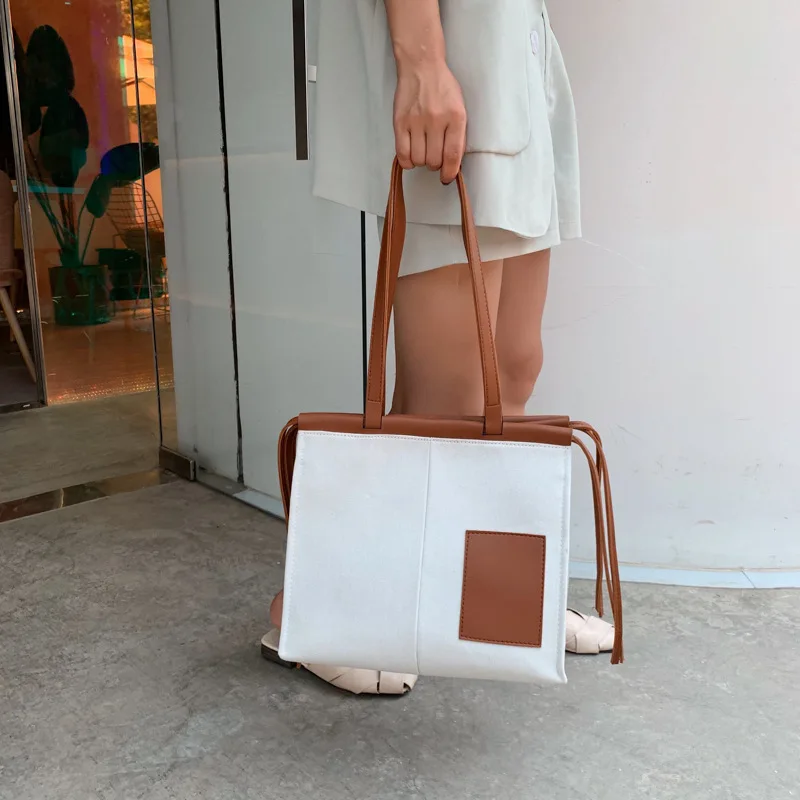 

INS Super Fire Bag Women's 2019 New Style Korean-style Fashion Large Capacity Casual Canvas Bag Versatile Shoulder Tote Bag