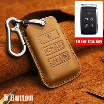 

For 2018 Land Rover Range Rover Sport Evoque Velar Discovery 5 Leather Protection fob Car Key Case Shell Cover Auto Accessories