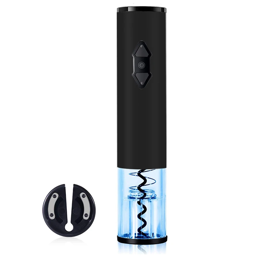 Электрическая открывалка для вина-автоматическая открывалка для бутылок на батарейках-включает в себя устройство для удаления фольги-аксессуары для вина - Цвет: Черный
