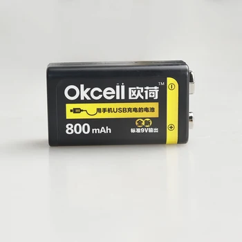 

OKCELL 9V Rechargeable Battery 800mAh USB Portable OKcell Micro USB Batteries For RC Helicopter Model Microphone Bateria