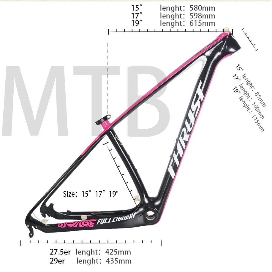 Рама для горных велосипедов THRUST 29er китайская карбоновая рама mtb T1000 размер 27 5 ER 15 17