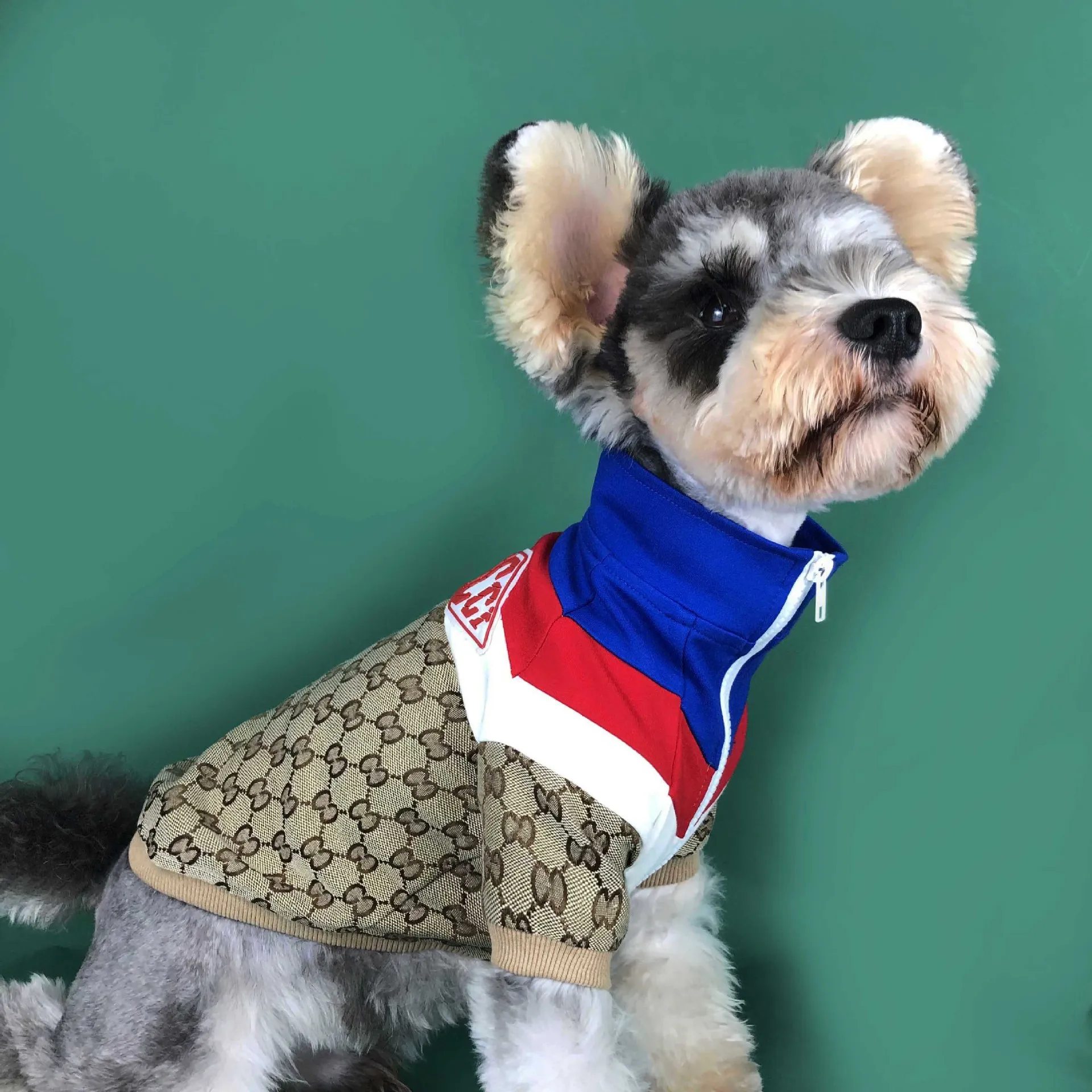 discount  Classical Designer Dog Clothes Jacket Outfit Coat for Small Dogs Pets Sweater Coat Yorkshire Bulldo