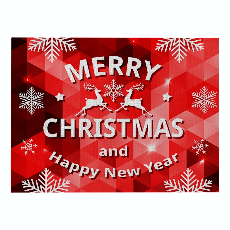 910 VOGVIGO Christmas Placemat for Home Dinner Decor Table Place Mat Coffee Coaster Dish Placemats Table Napkins Kitchen Accessories - Цвет: 910