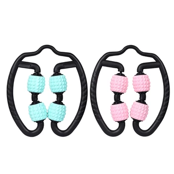 

Fitness 4 Wheels Shaft Ring Leg Clamp Massager Muscle Relaxation Rolling Wheel 667D