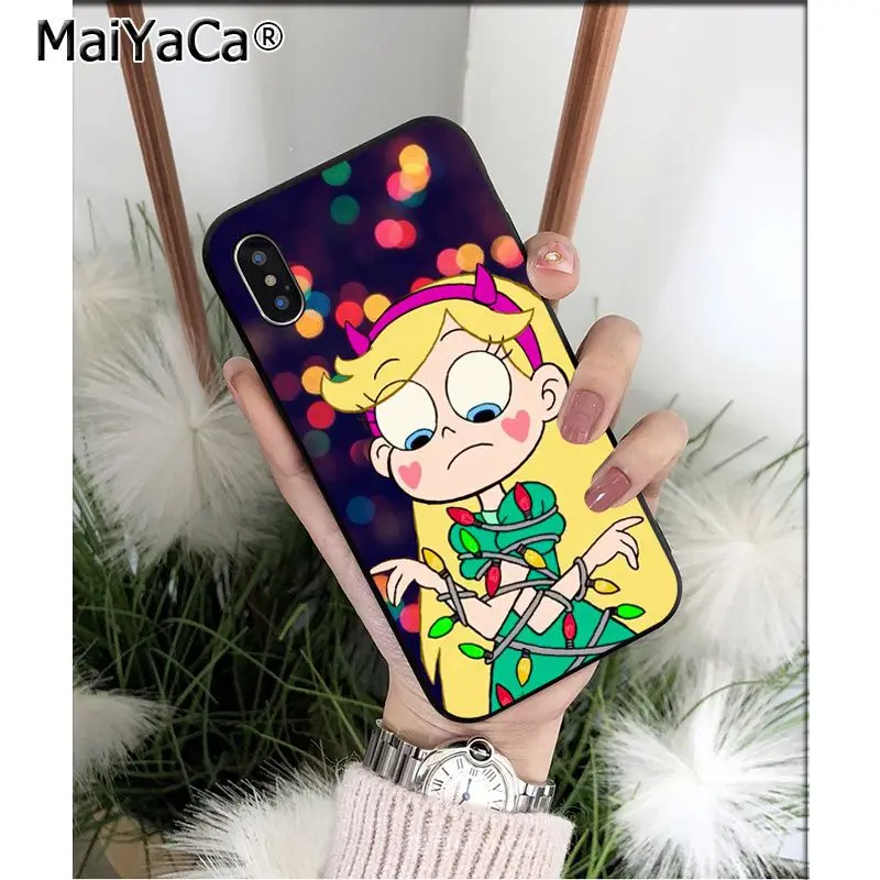 A3 MaiYaCa STAR VS THE Force OF EVIL мягкий, силиконовый, из ТПУ черный чехол для iPhone X XS MAX 6 6S 7 7plus 8 8Plus 5 5S XR - Цвет: A3