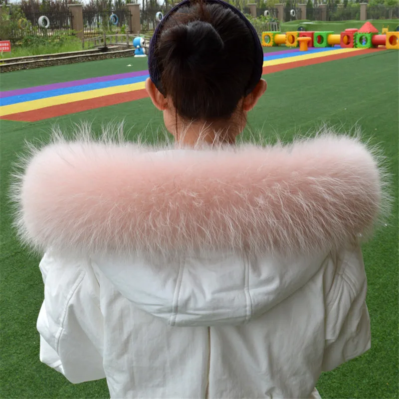 Genuine Real Raccoon Fur Collar Scarves Natural Raccoon fur Shawl Women Parka Coat Hood Trim Collar warm Fashion solid wrap