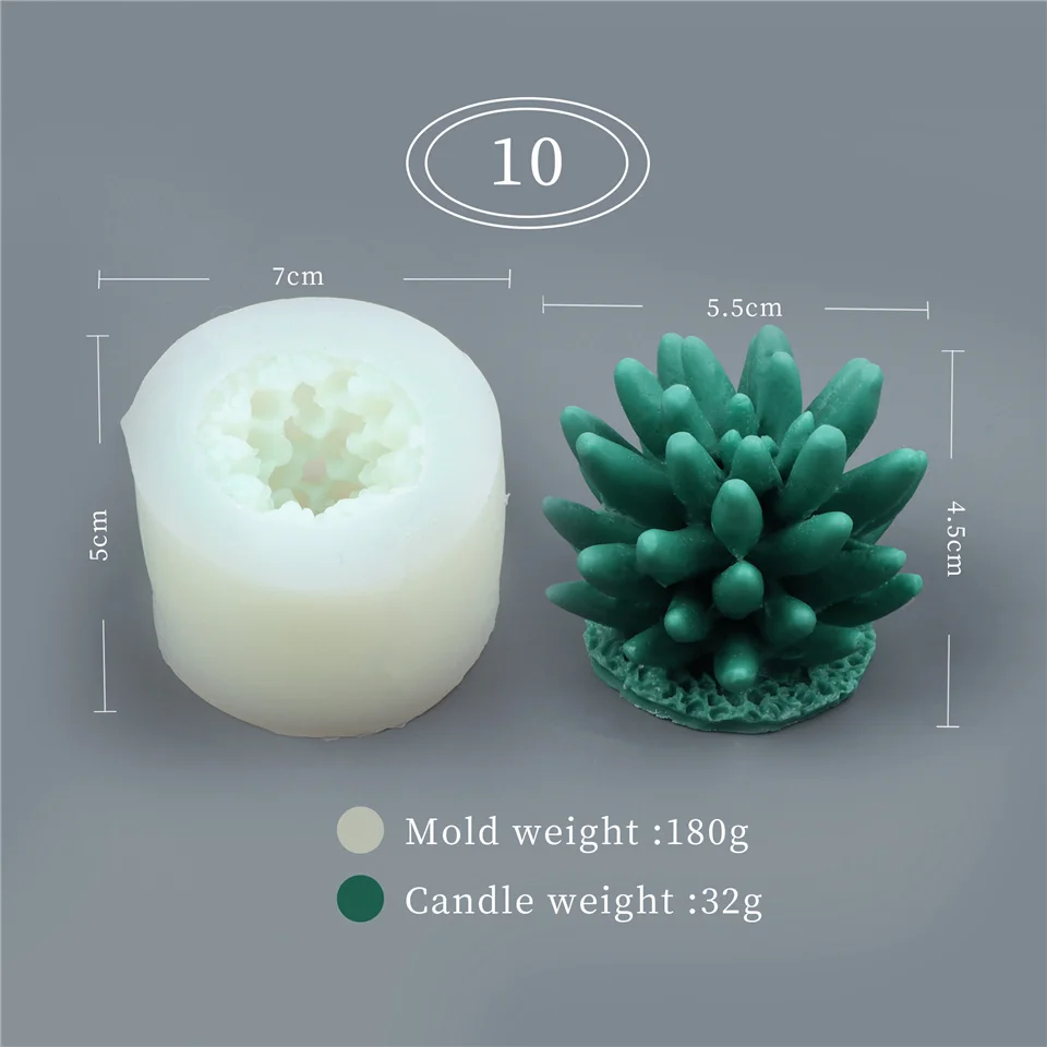 Succulent & Eucalyptus Silicone Mold for 3D DIY Aromatherapy and Crafting