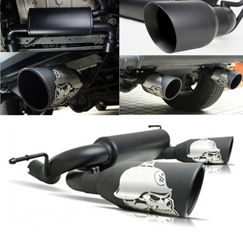 Matte Black Dual Cat Back Exhaust Muffler System for 2007-2016 Jeep Wrangler JK 2/4DR 3.6L 3.8L Auto Accessories