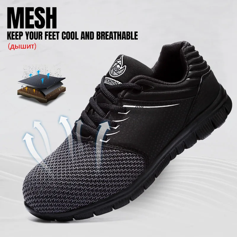 Billig LARNMERN Männer der Arbeit Sicherheits Schuhe Stahl Kappe Bau Sneaker Anti smashing Reflektierende Leichte Atmungsaktive Schuhe Für Männer