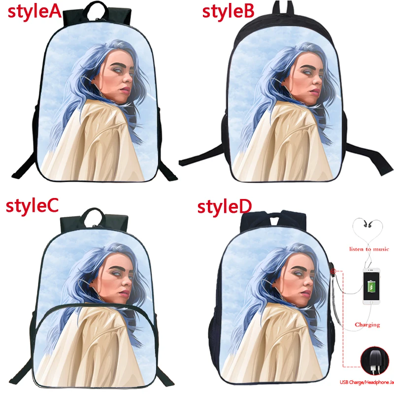 Модный рюкзак Billie Eilish в 4 стилях, школьные сумки для студентов, рюкзак для мальчиков и девочек, рюкзак для детей, повседневный рюкзак, подарок
