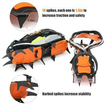 

12 Teeth Ice Crampons Winter Snow Boot Shoes Ice Gripper Anti-skid Ice Spikes Snow Traction Cleats Climbing Equipment