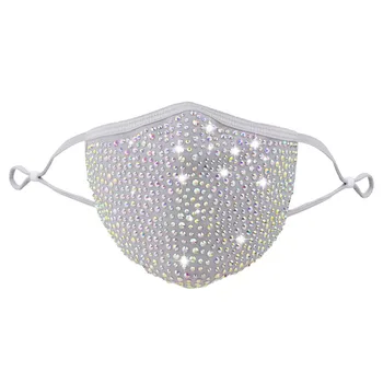 

Women Winter Warm Face-Mask PM2.5 Shiny Sequins Breathable Washable Outdoor Protective Adjustable Mouth Mask Reusable mascarilla