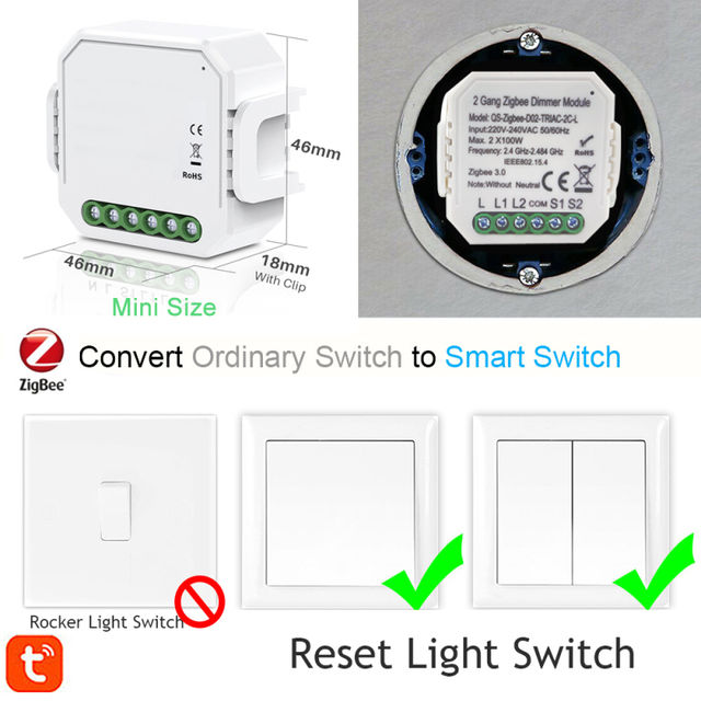 12 Gang Tuya Smart Wifi Dimmer Switch No Neutral Relay Smart Home