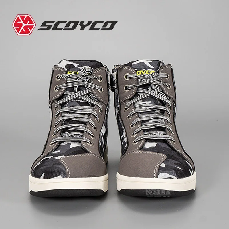 Men's Leisure Motorcycle Boots SCOYCO Motorbike Riding Shoes Motocross Motorcycle Racing Boot Moto Biker Equipment Shoe Ankle
