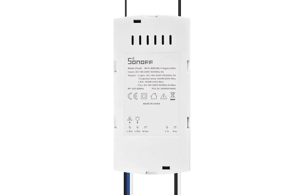 Itead Sonoff iFan03 433 мгц радиочастотный переключатель с дистанционным управлением скорость регулируемый Умный вентилятор переключатели WiFi поддерживает Google Home Alexa