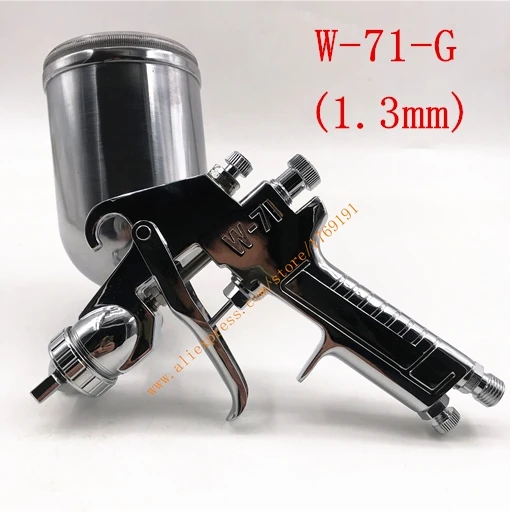 High-end pro W-71 пистолет-распылитель 1,0/1,3/1,5/1,8 мм прозрачный пальто лак воздуха Пистолет Краски регулировки 30 см ширина пистолет для распыления краски - Цвет: Gravity  1.3mm