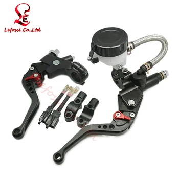 

1 Pair BLACK LEFT& RIGHT 7/8"inches MOTORBIKE FRONT HYDRAULIC BRAKE& CLUTCH MASTER CYLINDER RESERVOIR CLUTCH LEVER FREE SHIPPING