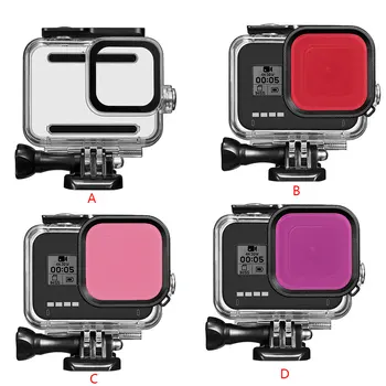 

60M Waterproof Protection Housing Case For Hero 5 6 7 8 Transparent Protective Underwater Cover with Dive Color Lens Filter Kits