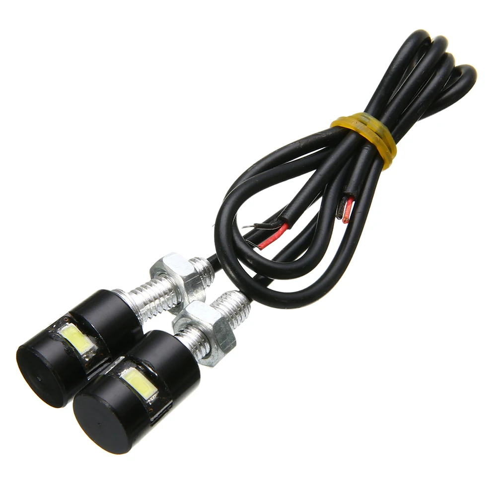2Pcs Car Motorcycle Number License Plate Lights 12V LED 5630 SMD Auto Tail Front Screw Bolt Bulbs Lamps Light Source