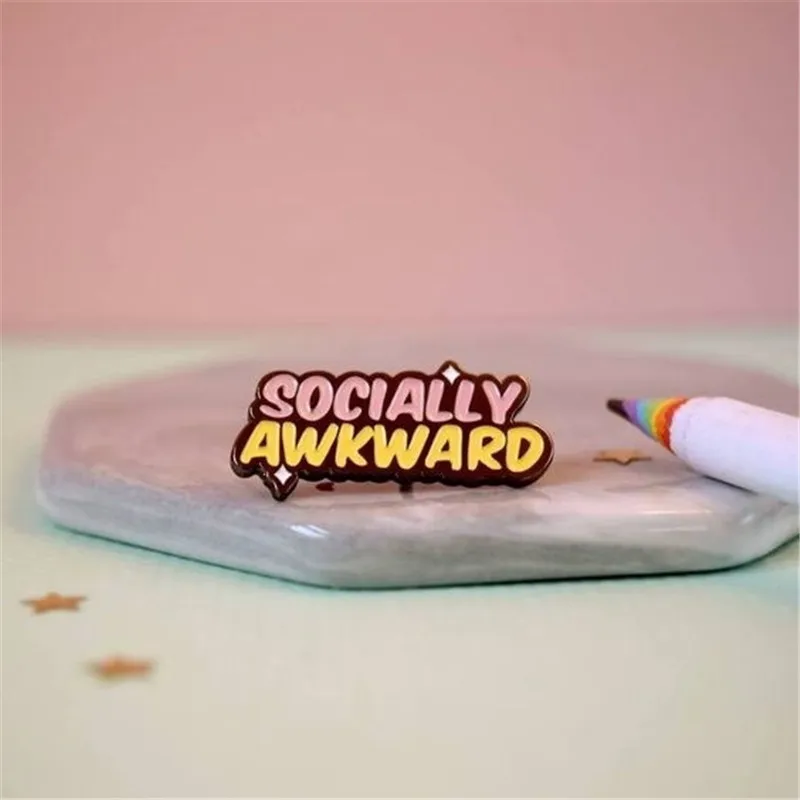 

Socially Awkward Enamel Lapel pins Jewelry Accessories for Bag Clothes Backpack