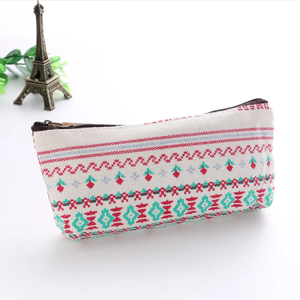 Cute Canvas Whale Flower Printed Pencil Bag School Supplies Stationery Gift School Cute Pencil Box Creative School Tools