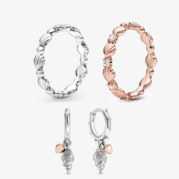 

KAKANY 2020 Summer Ocean Series New S925 Sterling Silver Beaded Shell Band Charm Set Female DIY Jewelry Fashion Romantic Gift