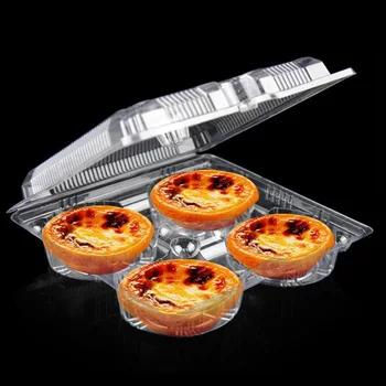 

500pcs/lot pvc material plastic cookie containers Plastic boxes Two/Four tart boxes transparent cake box Baking tools wholesale