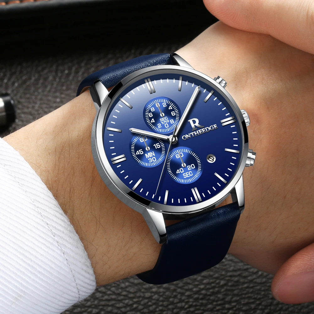 top luxury brand mens wrist watches hot fashion analog quartz watch for men waterproof chronograph sports wristwatches man clock male real leather strap Relogio Masculino (13)
