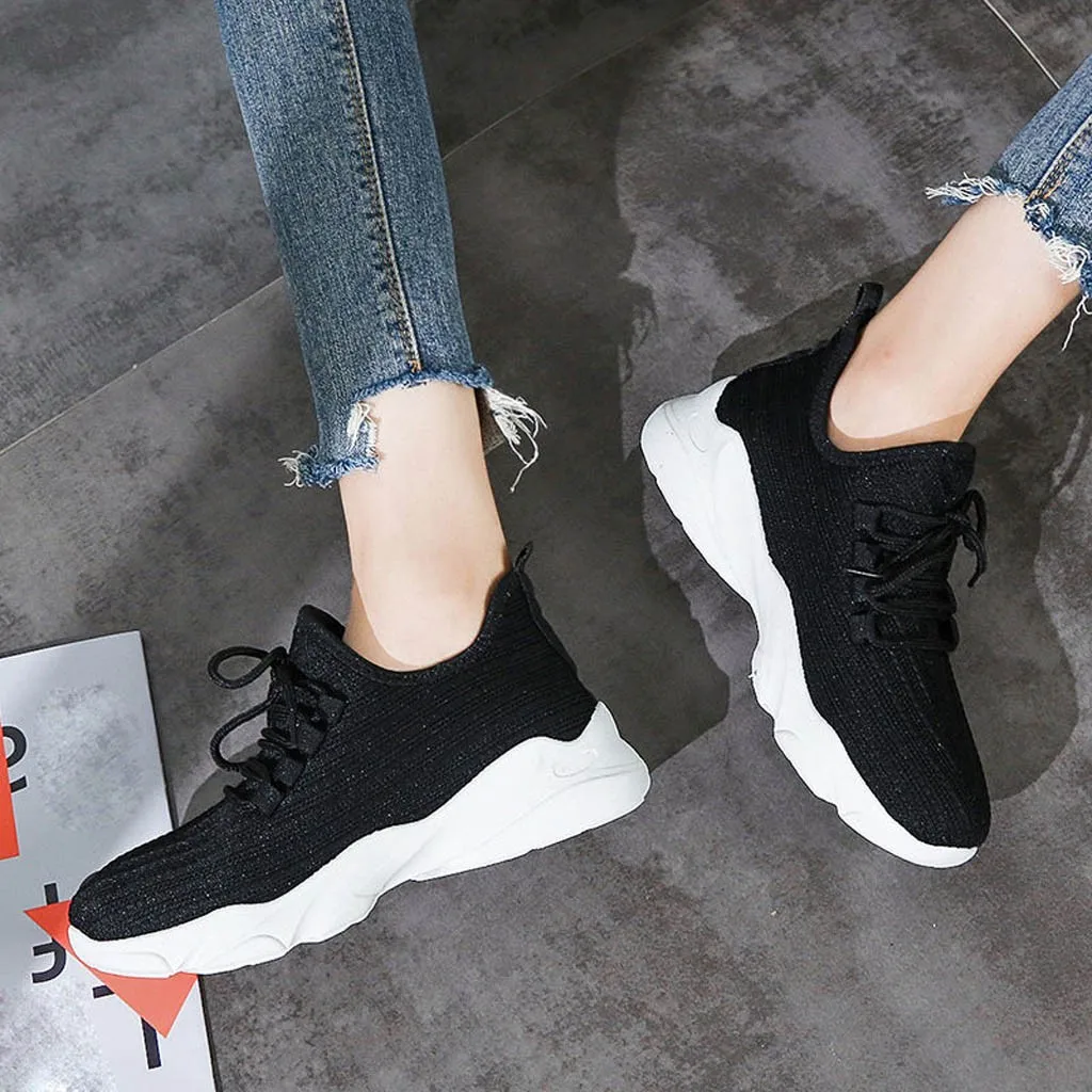 Женская обувь на шнуровке; теннисные туфли; дышащая обувь; zapatillas mujer; спортивные кроссовки для бега; повседневная обувь; Harajuku zapatos de mujer