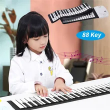 Сворачивающаяся клавиатура для фортепиано, портативная обучающая клавиатура для детей, начинающих с педалью, белый музыкальный инструмент, игрушки для детей#4D12